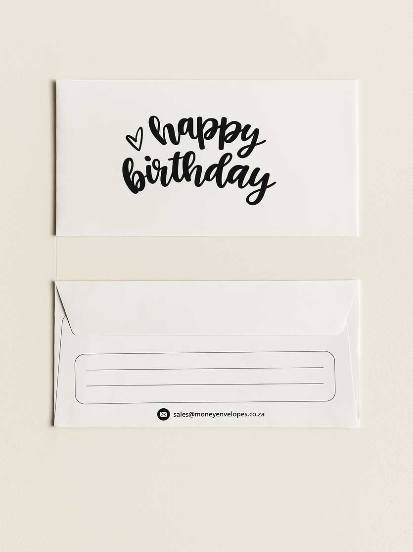 HAPPY BIRTHDAY - Black on white