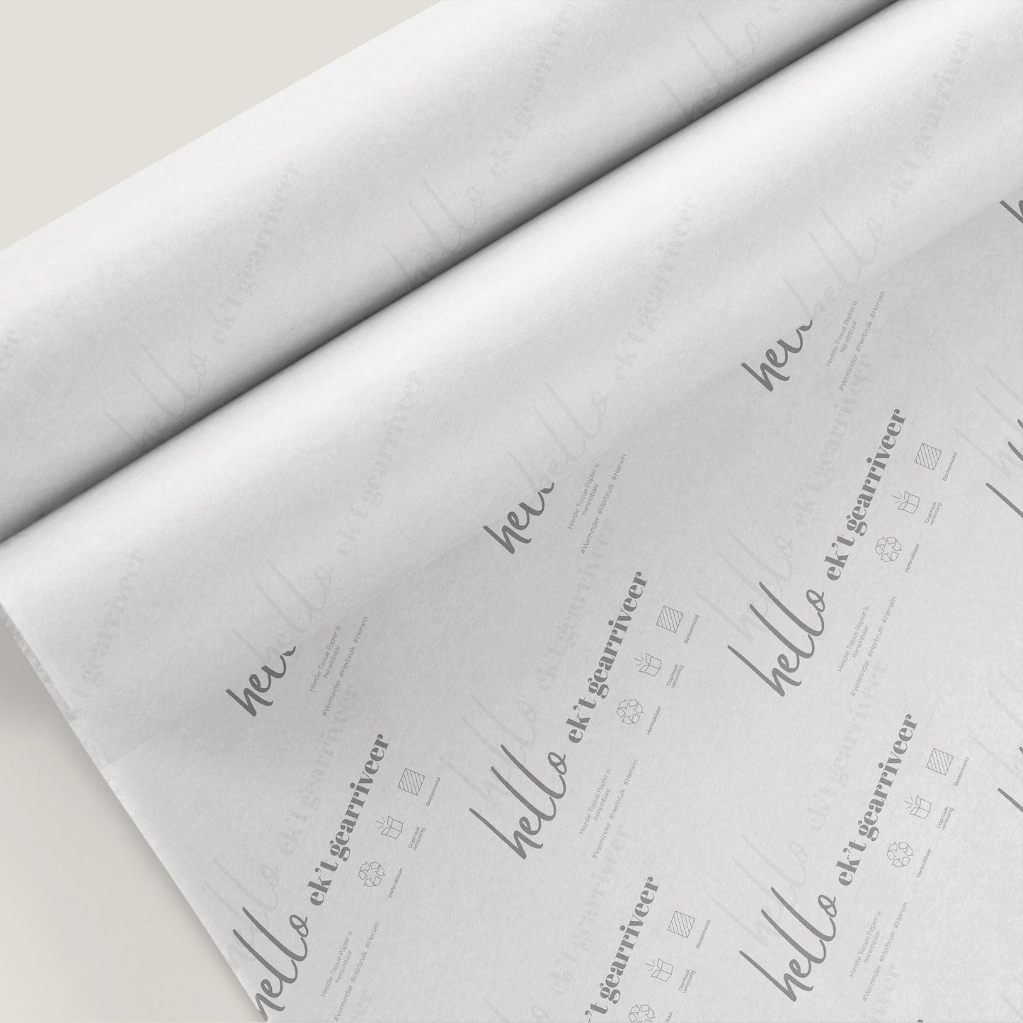 Hello Ek’T Gearriveer Tissue Paper (Wholesale) - Custom Printed Tissue Paper & Wholesale Packaging South Africa